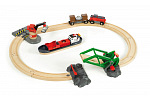 Brio 33061 Hafen mit Frachtschiff und Gleisen mit motorisierter Lokomotive