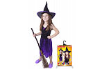 Rappa Kinderkostüm lila mit Hexenhut/Halloween (S)