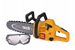 teddies Motorsäge Kettensäge Werkzeug Kunststoff 46cm mit Brille auf Batterien 3xAA mit Sound mit Licht in der Box
