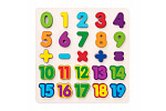 Woody Puzzle - massive Zahlen auf dem Brett