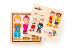 Woody Puzzle - Menschen und Berufe aus aller Welt, in einer Holzkiste
