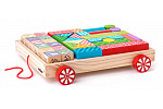 Woody Wagen mit ABC-Bausteinen/Stempeln