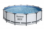 Bestway Nadzemní bazén kulatý Steel Pro MAX, kartušová filtrace, schůdky, plachta, průměr 4,27m, výška 1,07m