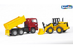 BRUDER 2752 MAN LKW und Bagger