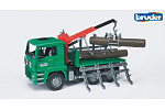 Bruder 2769 Forstfahrzeuge - MAN TGA Holztransport-LKW mit Ladekran Schulter und 3 Stämme