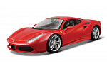 Bburago - RACE+PLAY, Ferrari 488 GTB, červená, 1:18