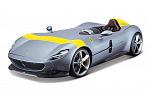 Bburago - RACE+PLAY, Ferrari Monza SP1, stříbrná, 1:18