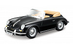 Bburago - Auta HOBBY, Porsche 356B Cabriolet (1961), černá, 1:24