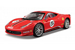 Bburago - RACING, Ferrari 458 Challenge, červená, 1:24