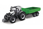Bburago - FARMLAND, Valtra N174 s vyklápěcím přívěsem , 10 cm