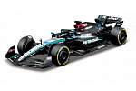 Bburago - RACE Formule F1 v dekorativním boxu, Mercedes-AMG Petronas W15 (2024), #63 G.Russell, 1:43