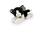 Rappa Plüschkatze weiß-schwarz liegend 30 cm ECO-FRIENDLY
