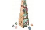 Rappa 2Kids Toys Faltbarer Turm aus Bauklötzen Bauernhof