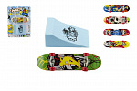 Teddies FINGERBOARD Finger-Skateboard mit Rampe aus Kunststoff 10cm Farbmix