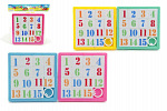 Teddies Schiebepuzzle Zahlen Kunststoff 8x8cm, sortiert in 4 Farben