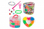 Teddies Mach dein eigenes Armband - 2700 Gummibänder + Werkzeug in einer herzförmigen Plastikbox 16x13cm