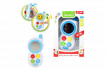 Teddies Telefon mobil pro nejmenší se zrcátkem plast na baterie se světlem se zvukem v krabičce 13x19cm 6m+