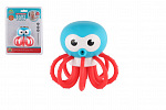 Teddies Rassel Oktopus Kunststoff 8x8cm auf Karte 0m+