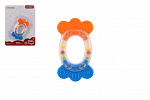 Teddies Rassel/Beißring oval Kunststoff/Silikon 11cm auf Karte 0m+