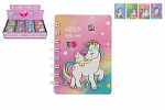 Teddies Notizbuch/Block Einhorn Spiralbindung 9,5x12cm 4 Arten im Beutel 50 Stück im Karton