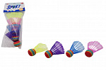 Teddies Bälle/Badmintonkörbchen bunt 4 Stück Plastik im Beutel 10,5x27x5cm
