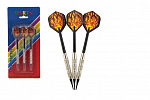Teddies Wurfpfeile 3 Stück Metall/Kunststoff 15cm mit Flamme Kunststoffspitze auf Karte 11x25cm