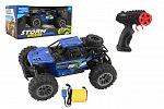 Teddies Auto RC Buggy Geländewagen blau 22cm Kunststoff 2,4GHz mit Batterien + wiederaufladbares Pack in Schachtel 32x16x18cm