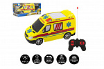 Teddies Auto RC Krankenwagen aus Kunststoff 20cm mit Fernsteuerung 27MHz batteriebetrieben mit Licht in Schachtel 28x13x11cm