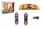 Teddies Skateboard Fingerboard Schraubbar 2 Stück Kunststoff 10cm mit Rampe mit Zubehör in Schachtel 30x24x6cm