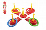 Teddies Wurfspiel Plastik Kreuz mit Ringen im Netz 46x12x8cm