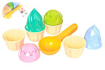 Teddies Sandset Eiscreme aus Kunststoff Schaufel 15cm + Sandformen 2 Farben