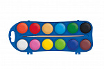 Wasserfarben 12 Stück + Pinsel in Plastikbox 11x21cm in Folie