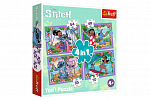 Trefl Puzzle 4v1 Verrückter Tag Lilo&Stitch in der Box 28x28x6cm