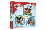 Trefl Puzzle 3in1 Bing Bunny Spaß mit Freunden in der Box 28x28x6cm