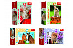 Trefl Minipuzzle 54 Teile Tiere - Jungtiere 4 Arten in der Schachtel 9x6,5x4cm