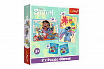 Trefl Puzzle 2in1 + Memo Spiel Glücklicher Tag Lilo&Stitch 27,5x20,5cm in Schachtel 28x28x6cm