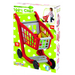 Ecoiffier Role play Ecoiffier Dětský plastový nákupní vozík s příslušenstvím