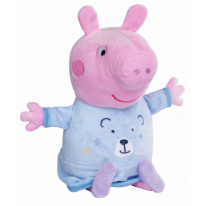 Simba Peppa Pig 2v1 plyšový usínáček hrající + světlo, modrý, 25 cm