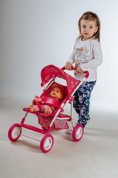 Teddies Puppenwagen sportlich mit Verdeck Metall/Kunststoff 58x36x62,5cm in  Schachtel - toysshop.cz