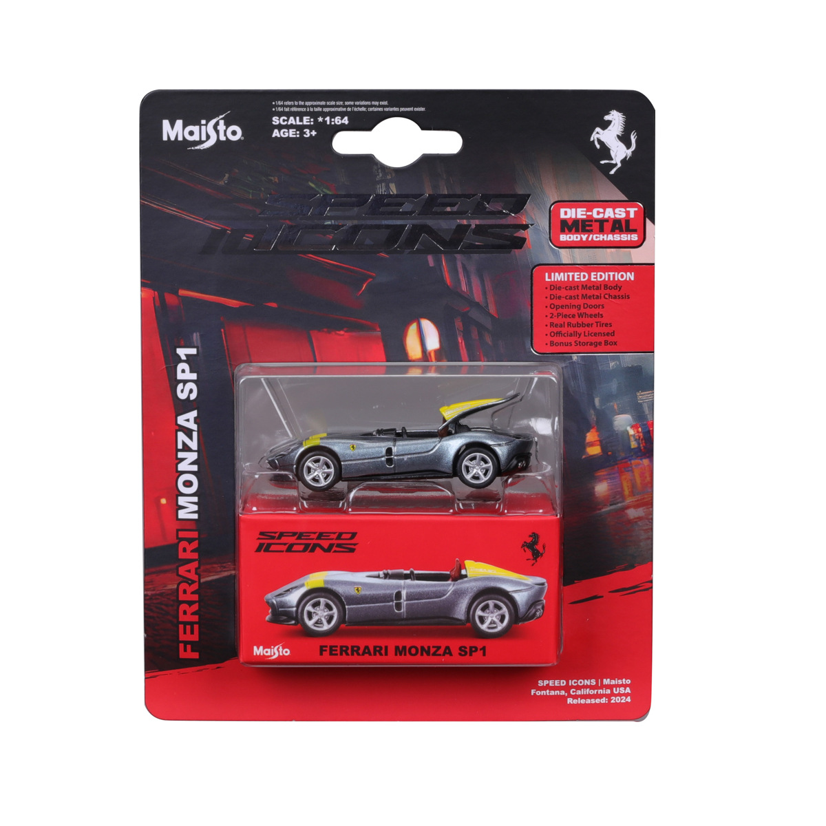 Maisto Speed Icons Ferrari Monza SP1, stříbrno-žlutá, 1:64