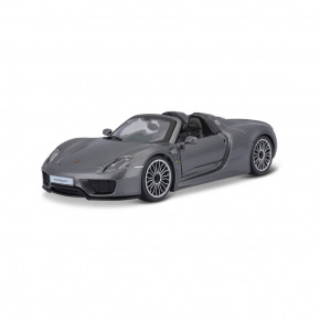 Bburago - Auta HOBBY, Porsche 918 Spyder, šedá metalíza, 1:24