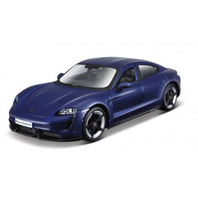 Bburago - Auta HOBBY, Porsche Taycan Turbo S, modrá, 1:24