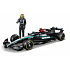 Bburago - RACE F1 z figurką kierowcy, Mercedes-AMG Petronas W15 (2024), #44 Lewis Hamilton, 1:24