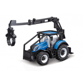 Bburago - FARMLAND Lesní traktor se 3 kládami - New Holland T7.315 HD, 10cm