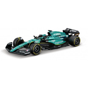 Bburago - RACE Formule F1 v dekorativním boxu, Aston Martin AMR23 (2023), #18 Lance Stroll, 1:43