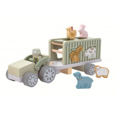 Rappa 2Kids Toys Dřevěné auto se zvířátky