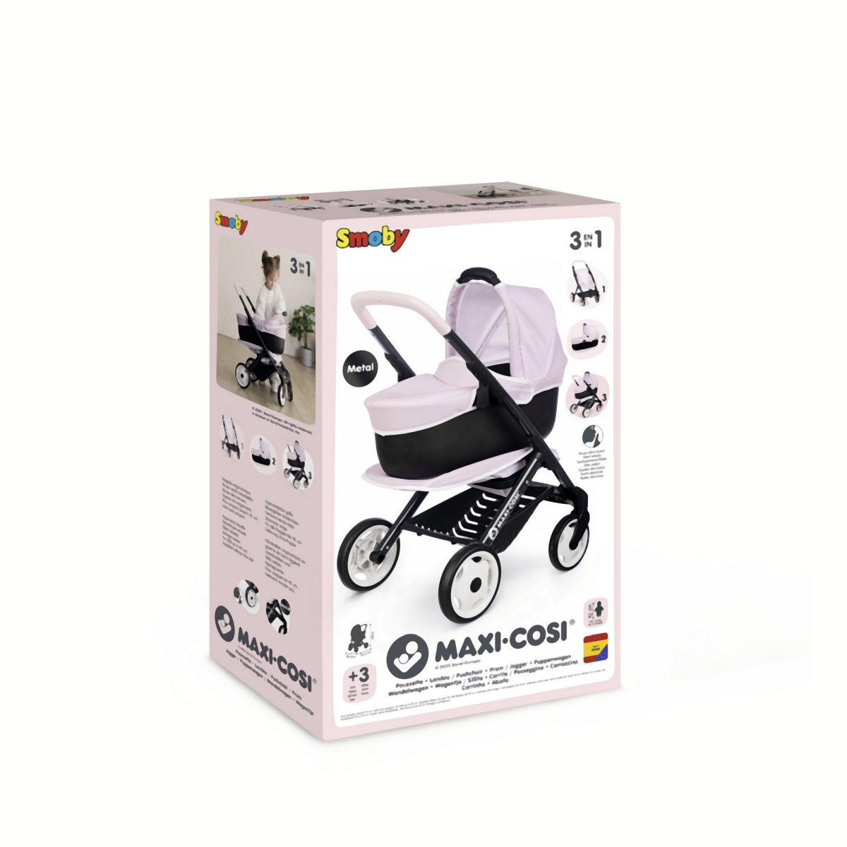 Smoby Kombi-Puppenwagen Maxi Cosi rosa - toysshop.cz