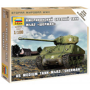Zvezda Wargames (WWII) tank 6263 - Sherman M-4 (1:100) Zvezda Wargames (WWII) tank 6263 - Sherman M-4 (1:100)