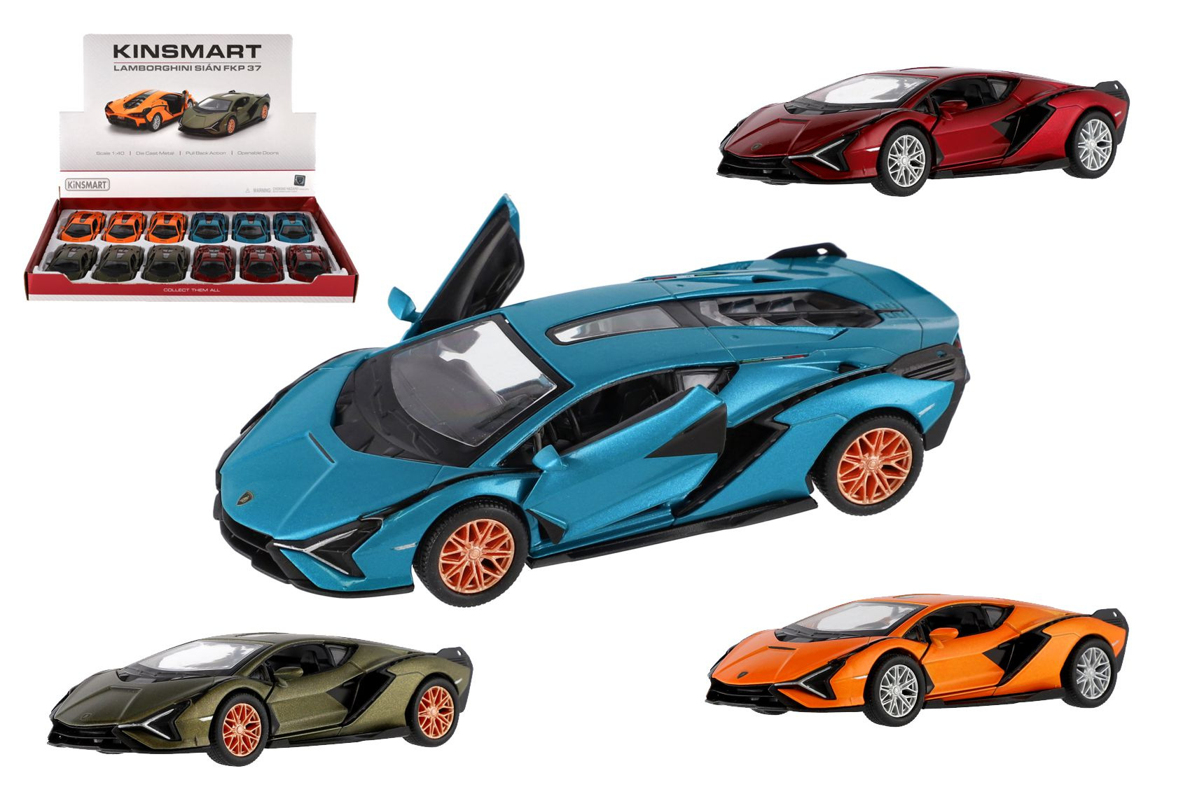 Teddies Auto Kinsmart Lamborghini Si n FKP 37 Kov plast 13cm 4 Barvy Na 