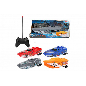 Teddies Člun motorový RC 27mHz na baterie 4 barvy v krabici Teddies Člun motorový RC 27mHz na baterie 4 barvy v krabici